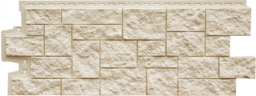 Фасадная панель Grand Line, Дикий камень Classic, Молочный купить в Екатеринбурге