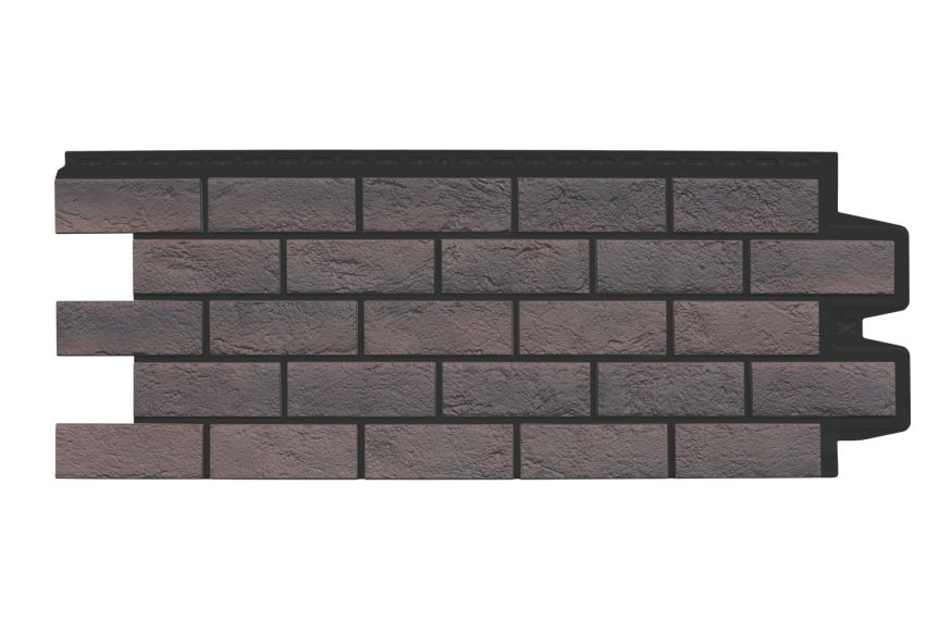 Фасадная панель Grand Line, Состаренный кирпич Design Plus, Кофе (Черный шов) купить в Екатеринбурге