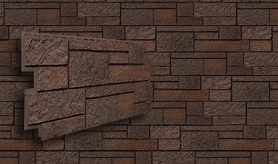 Фасадная панель VOX Sandstone (Сандстоун) в темно-коричневом цвете купить в Екатеринбурге