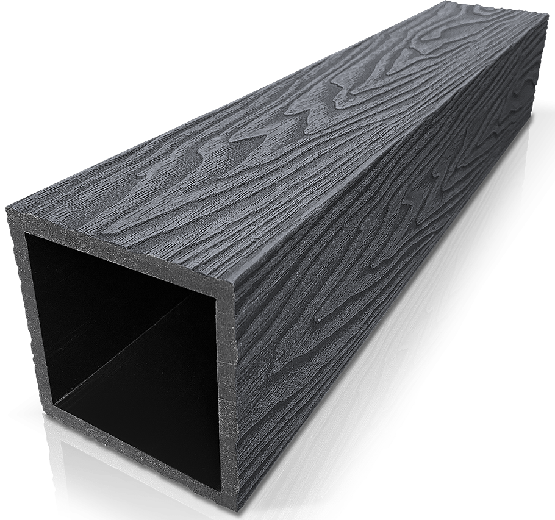 Столб ДПК 3D GardenParkett с текстурой дерева в цвете Графит купить в Екатеринбурге