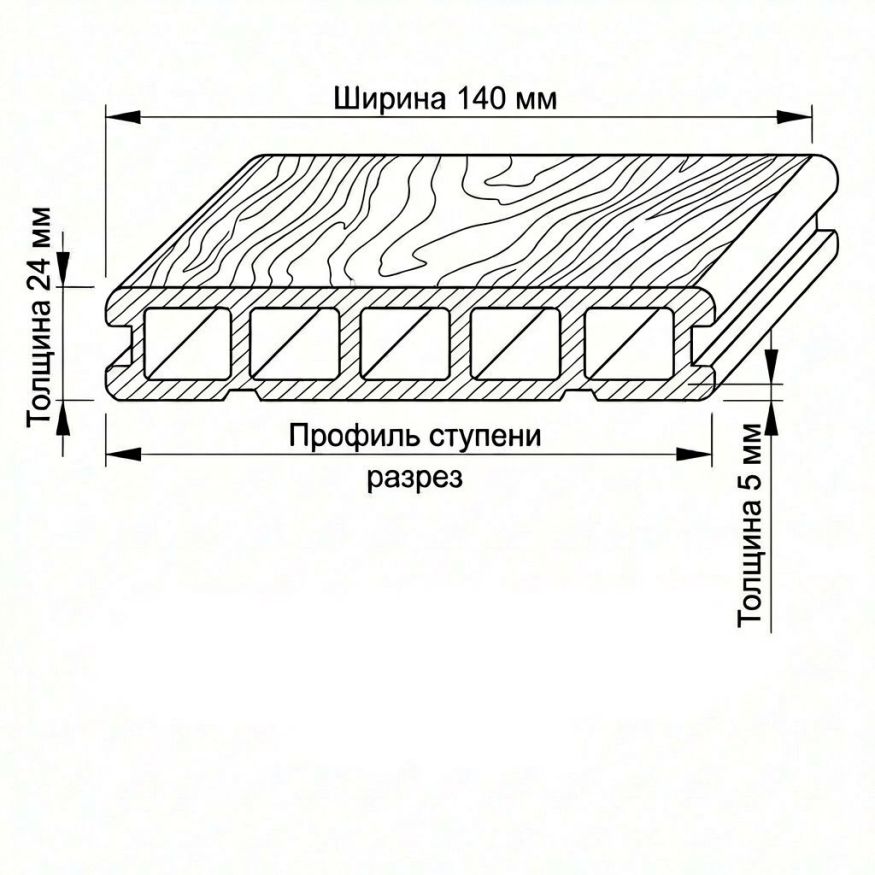 Террасная доска ДПК GardenParkett Табула, Венге купить в Екатеринбурге