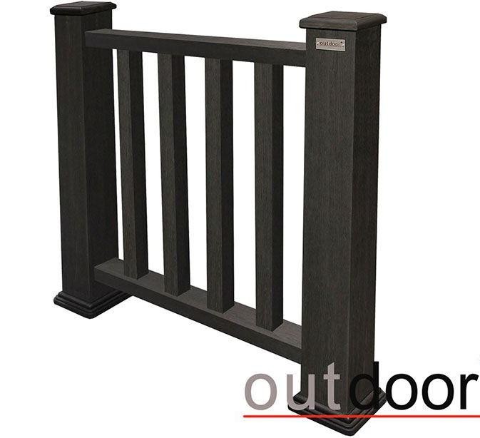 Ограждение из ДПК Outdoor Classic 3D STORM черного цвета купить в Екатеринбурге