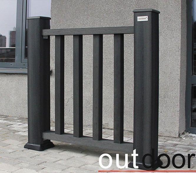 Ограждение из ДПК Outdoor Classic 3D STORM черного цвета купить в Екатеринбурге