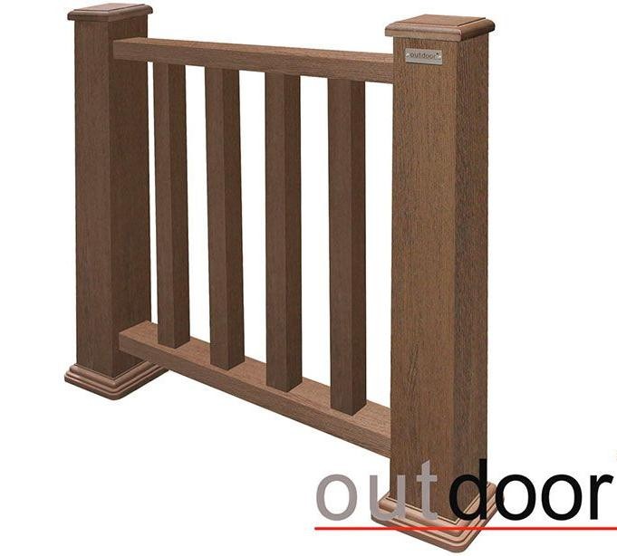 Ограждение из ДПК Outdoor Classic 3D STORM в коричневом миксе. купить в Екатеринбурге