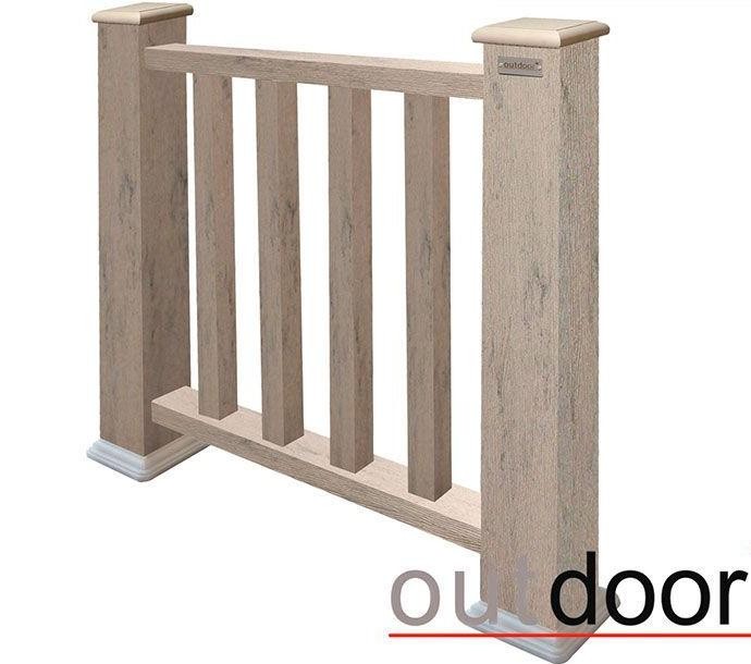 Ограждение из ДПК Outdoor Классик 3D STORM в сером миксе купить в Екатеринбурге