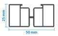 Алюминиевая несущая лага KRONEX 50x25x3000 мм купить в Екатеринбурге