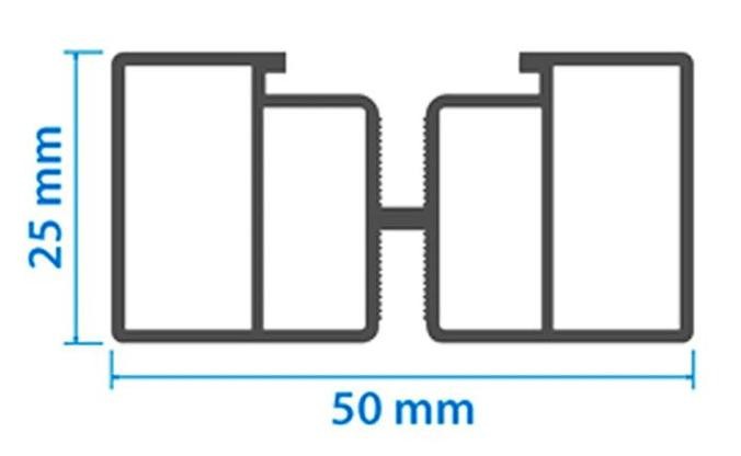 Алюминиевая несущая лага KRONEX 50x25x3000 мм купить в Екатеринбурге