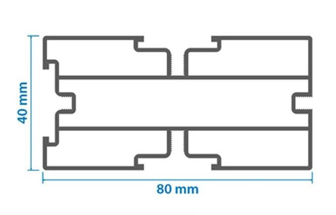 Алюминиевая лага KRONEX 80x40x3000 мм конструктивная купить в Екатеринбурге