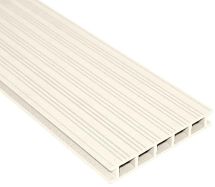 Террасная доска Faynag Premium VELVET-ZEBRA из ДПК в цвете Слоновая кость.