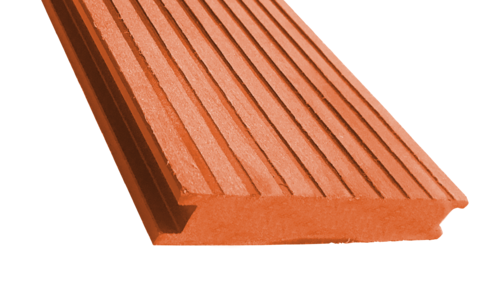 Террасная доска ECODECKING Premium из ДПК в цвете терракот купить в Екатеринбурге