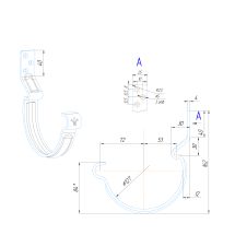 Крюк короткий усиленный модернизированный с комплектом крепления Aquasystem, RAL 7024 Тёмно-серый 150/100