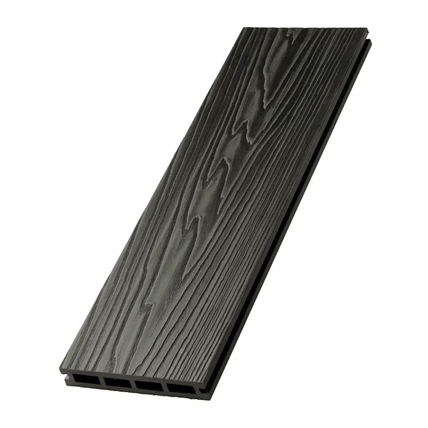 Террасная доска ДПК NanoWood New 3D тиснение + вельвет Графит купить в Екатеринбурге