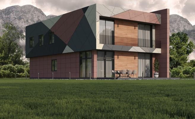 Фиброцементные панели Roofas COLOR Line Красный купить в Екатеринбурге