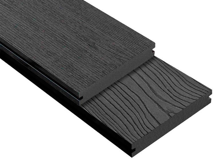 Террасная доска DPK Outdoor 3D полнотелая STORM/OCEAN BLACK черного цвета купить в Екатеринбурге