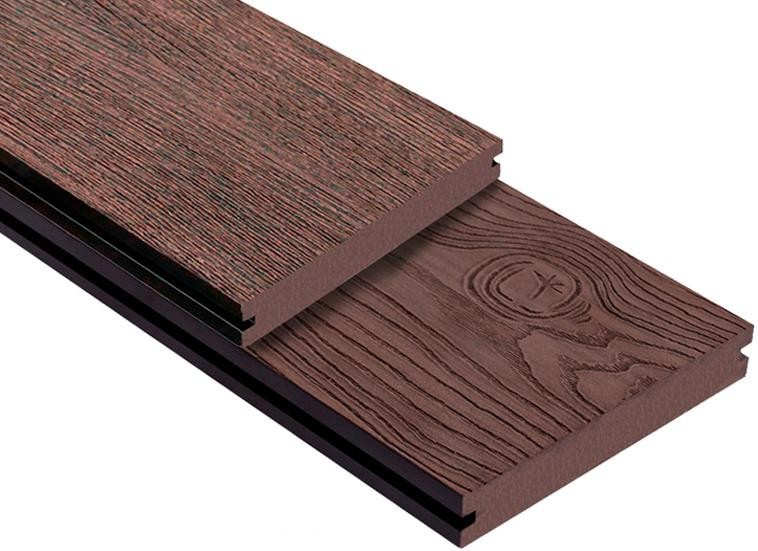 Террасная доска ДПК Outdoor 3D сплошная STORM/OCEAN BROWN коричневая смешанная купить в Екатеринбурге